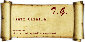 Tietz Gizella névjegykártya